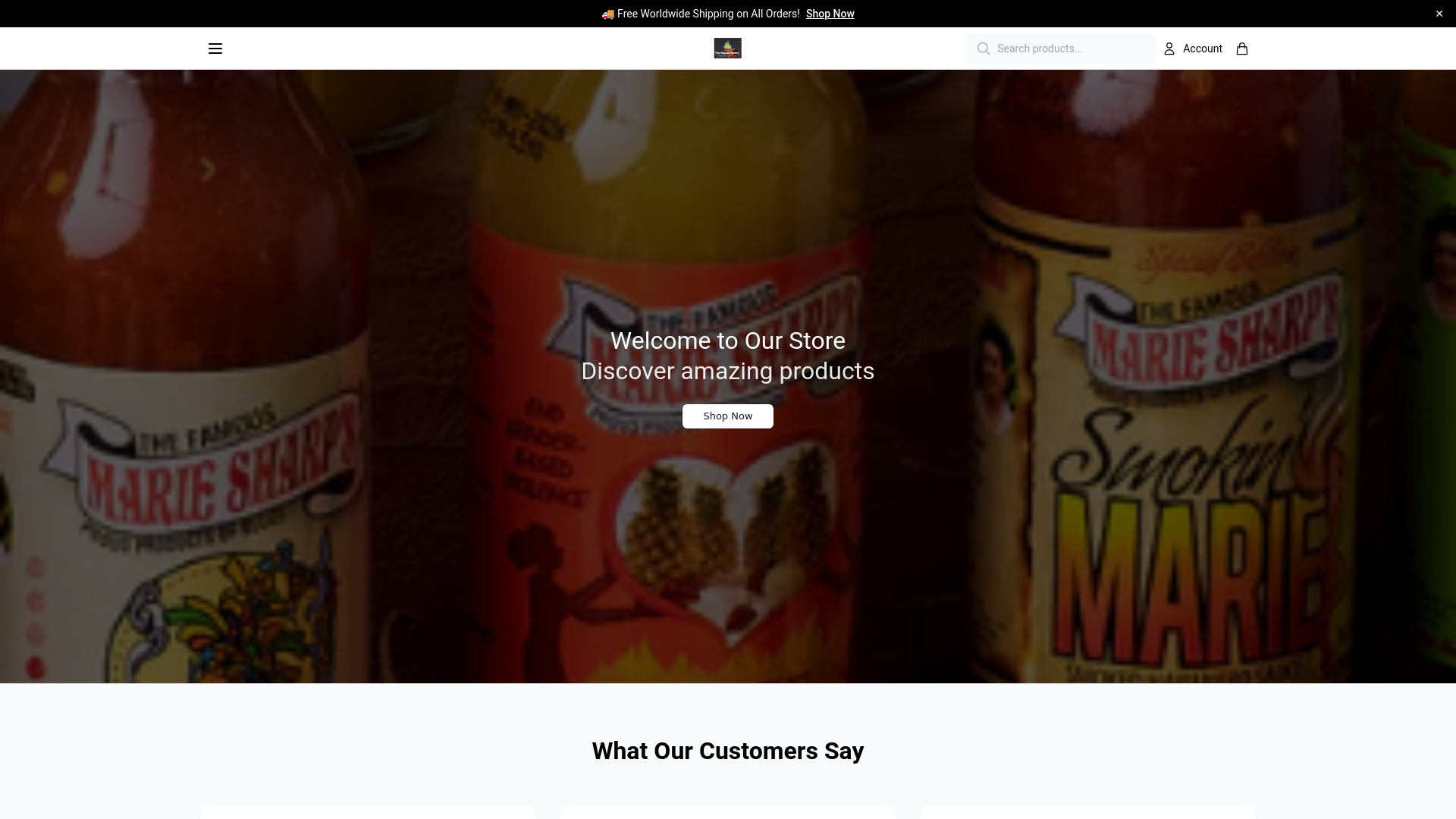 website screenshot of https://shopthepepperpantry.shop/