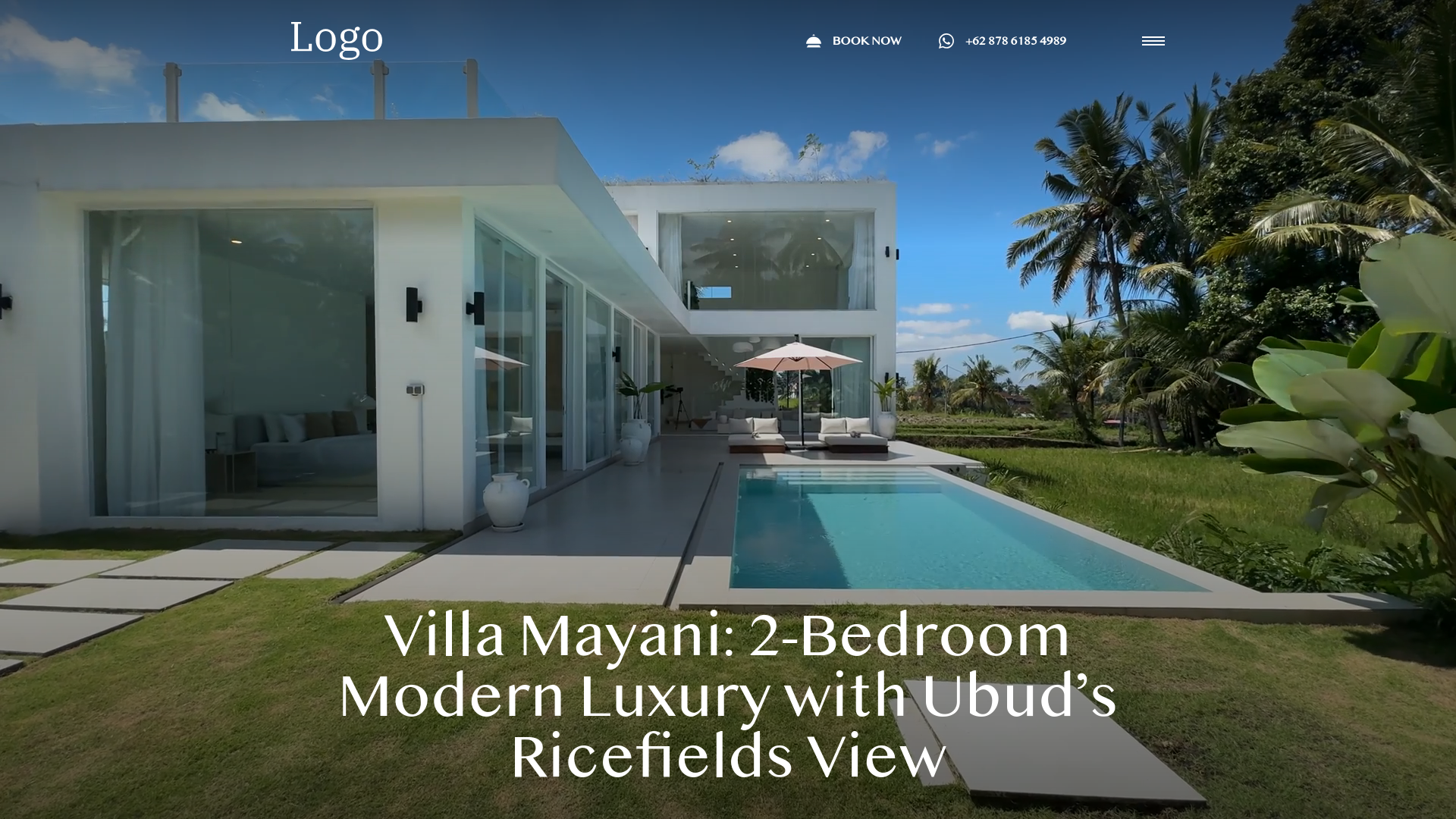 website screenshot of https://villamayani.com/
