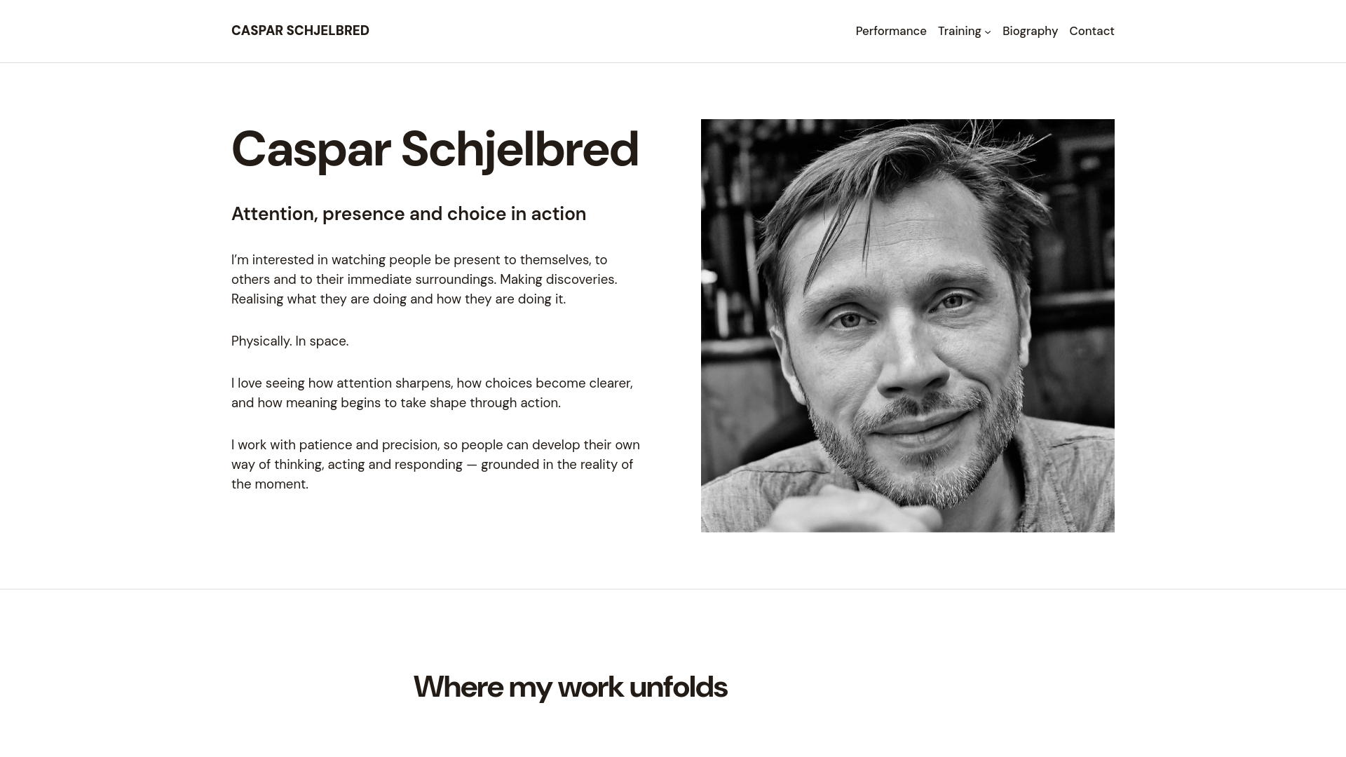 website screenshot of https://casparschjelbred.com/