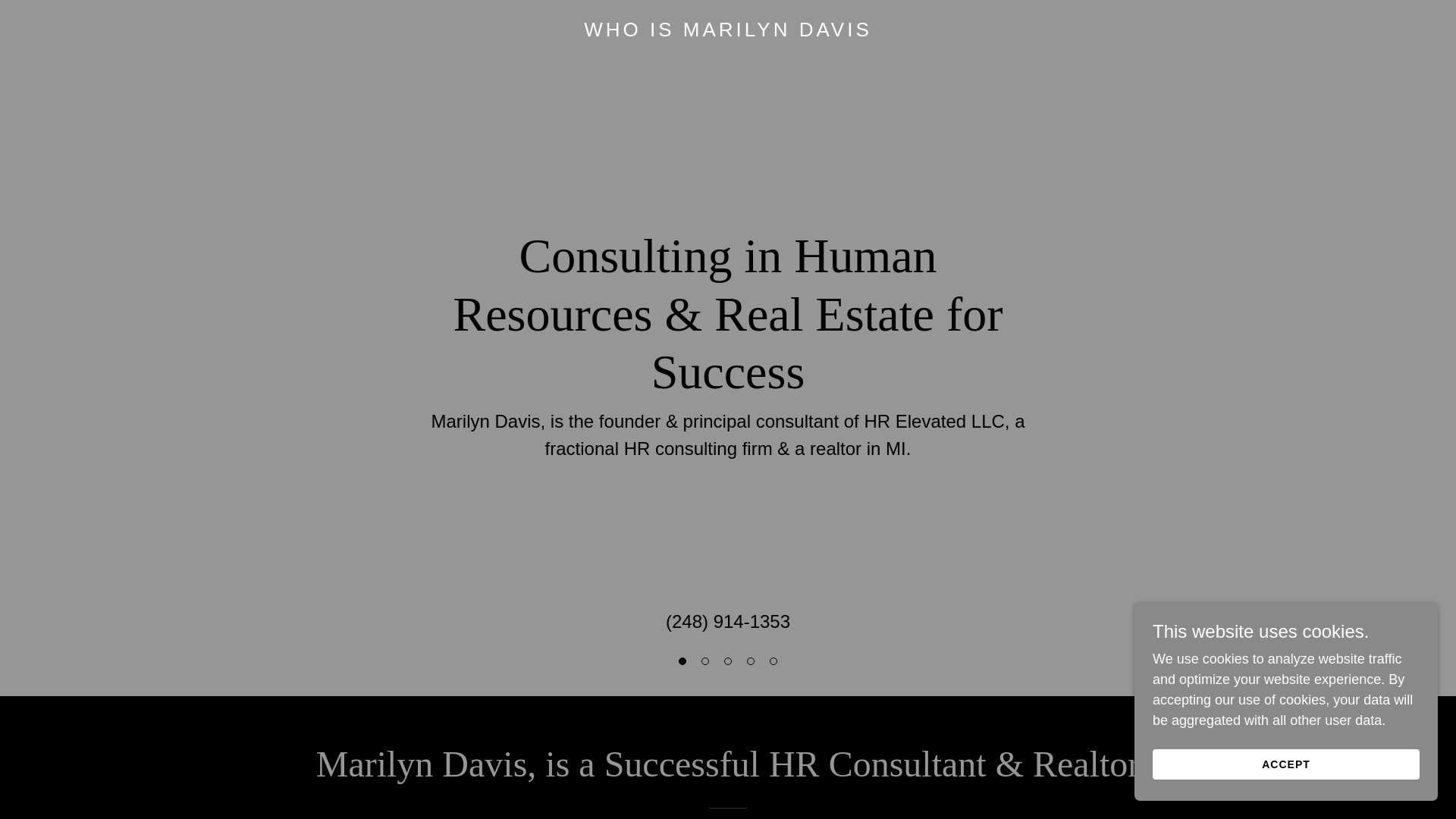 website screenshot of https://whoismarilyndavis.com/