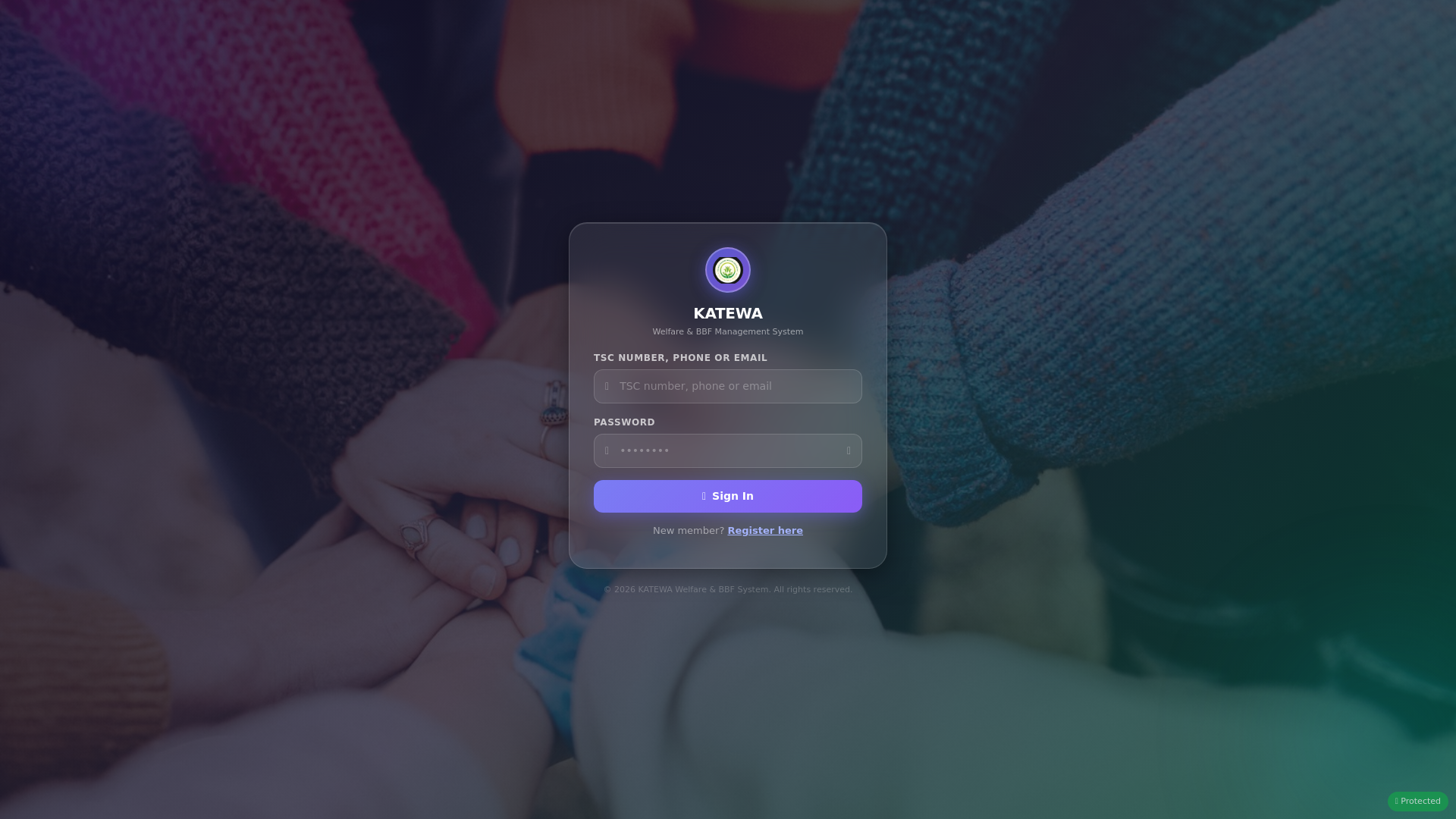website screenshot of https://katewawelfare.co.ke/