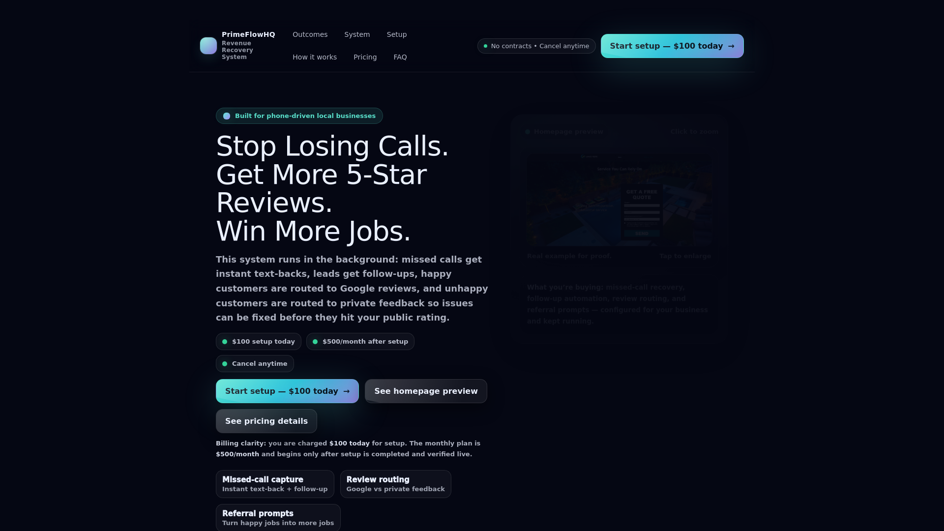 website screenshot of https://primeflowhqsite.com/