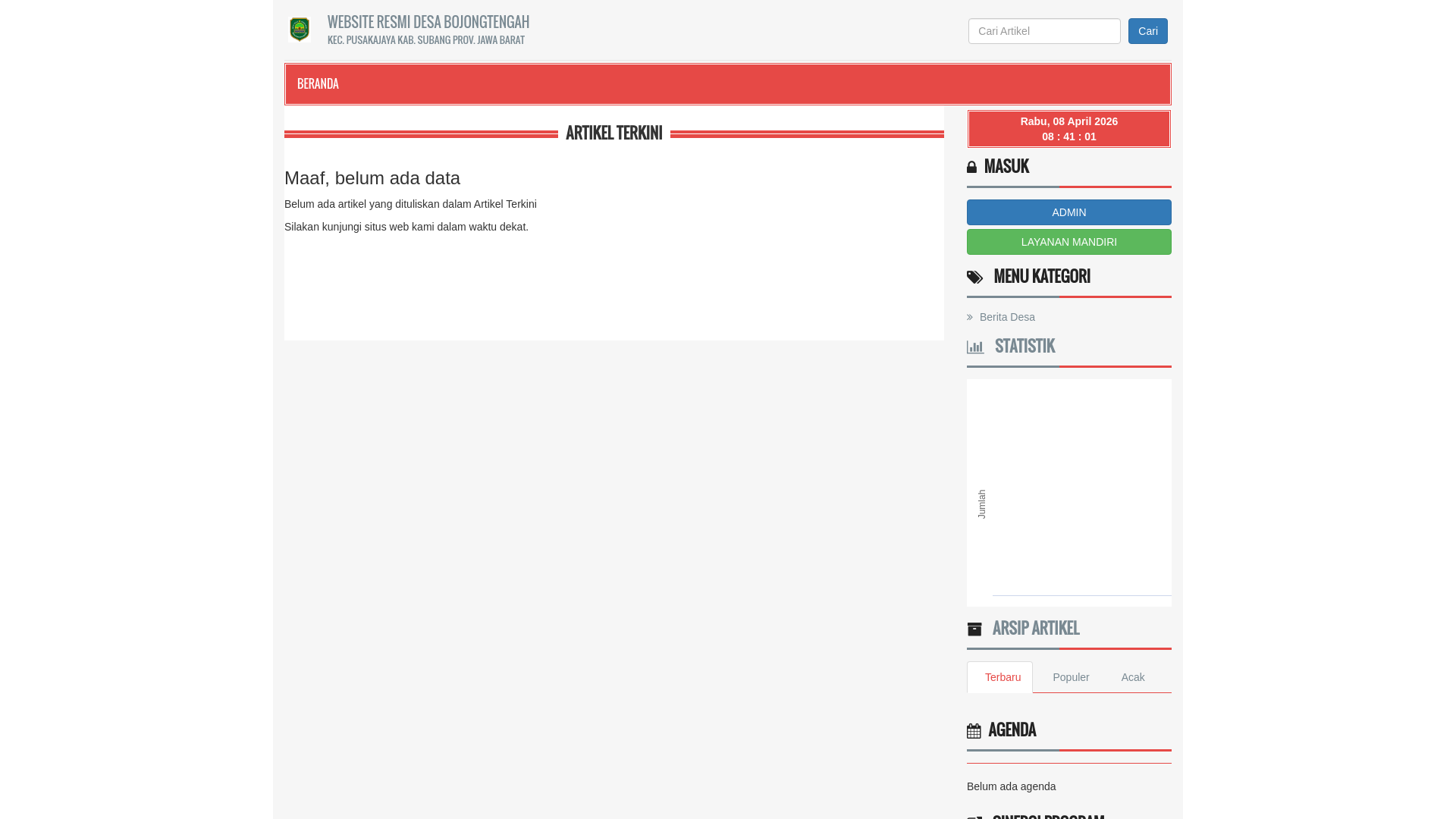 website screenshot of https://bojongtengah.id