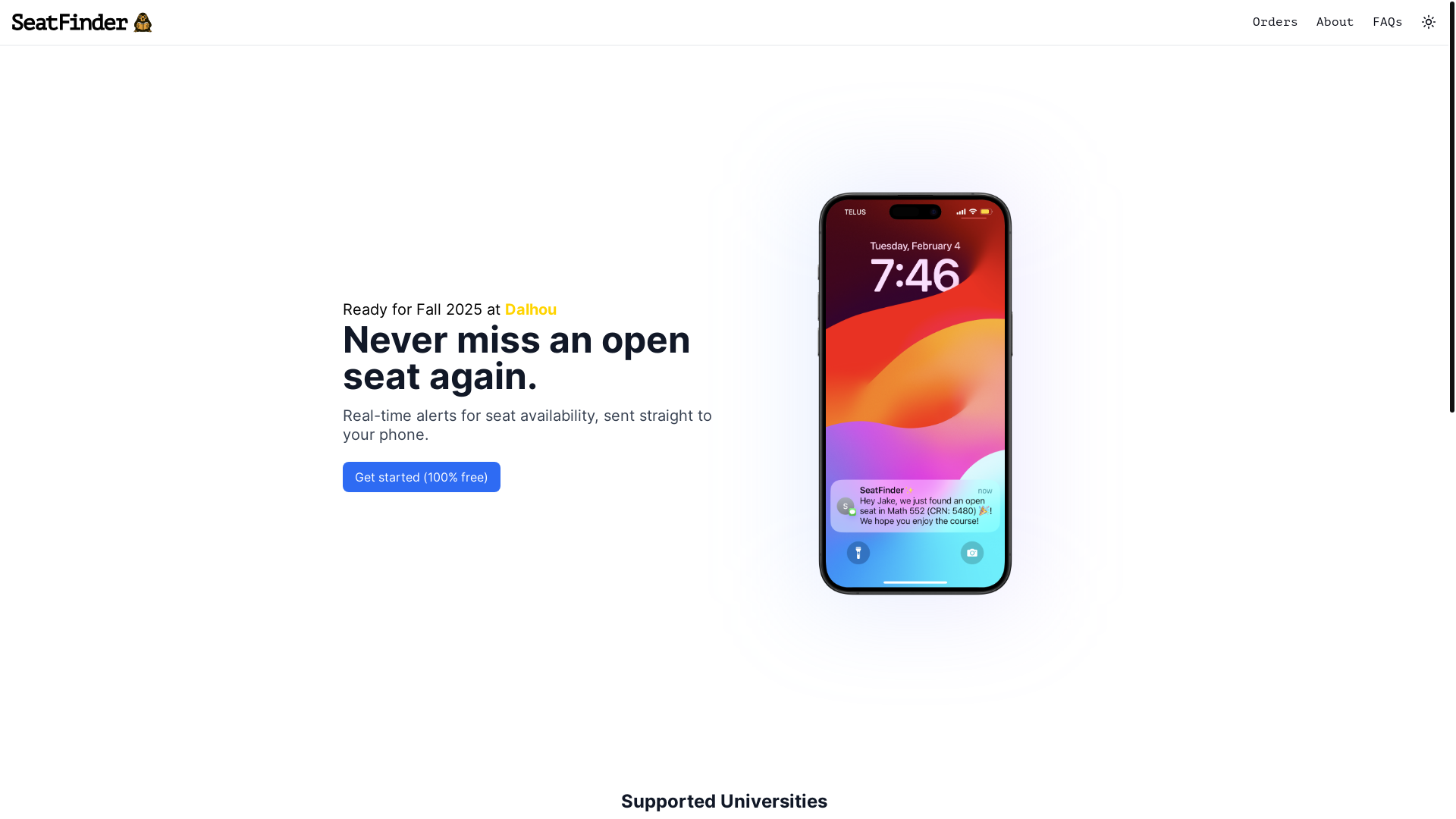 website screenshot of https://seatfinder.pages.dev/