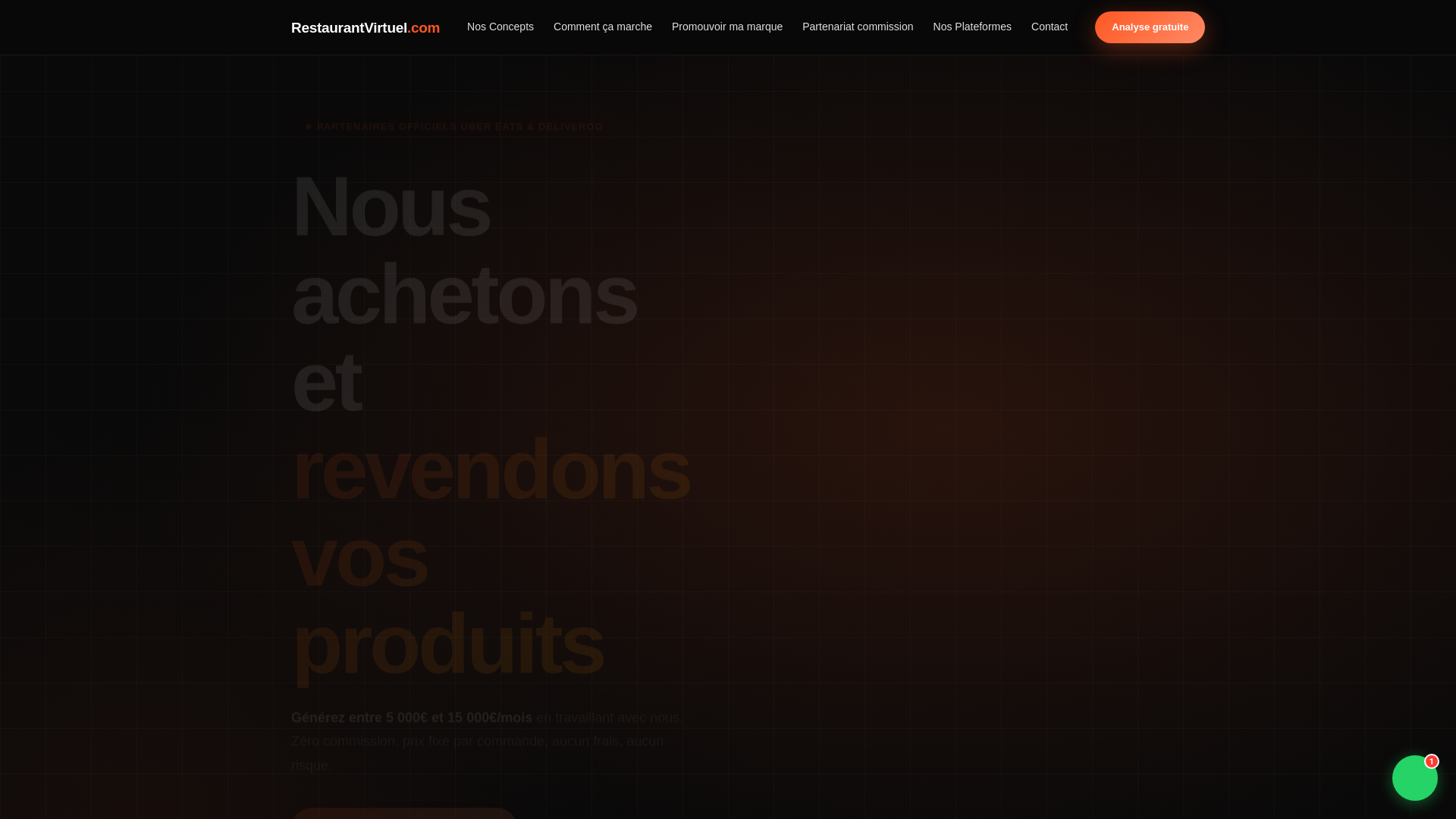 website screenshot of https://restaurant-virtuelx.com/