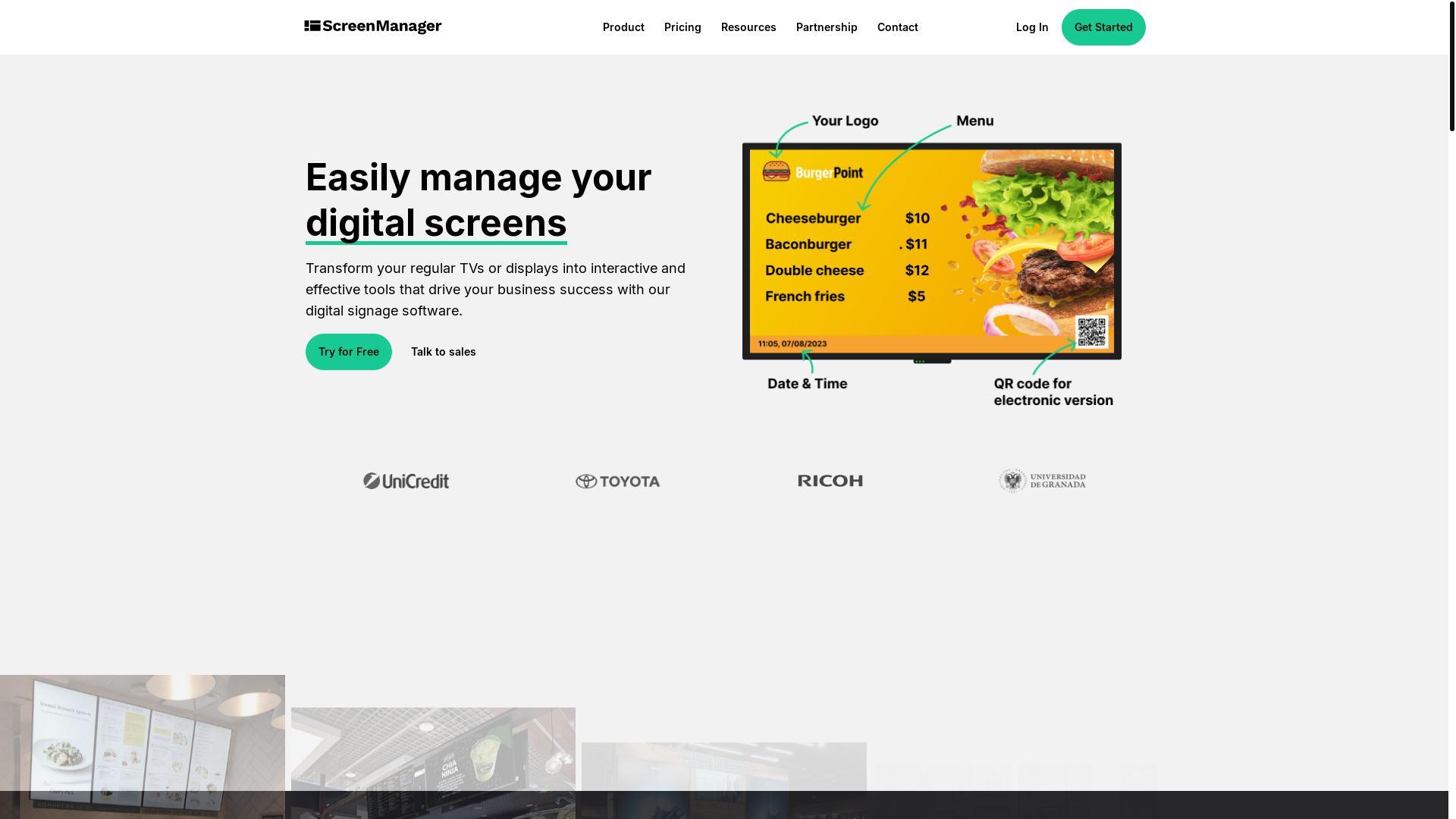 website screenshot of https://screenmanager-web-global.pages.dev/