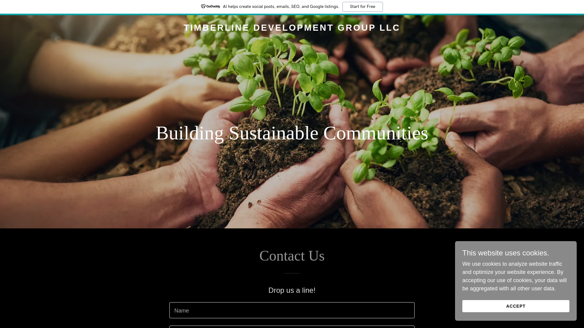 website screenshot of https://timberlinedevelopement.com/