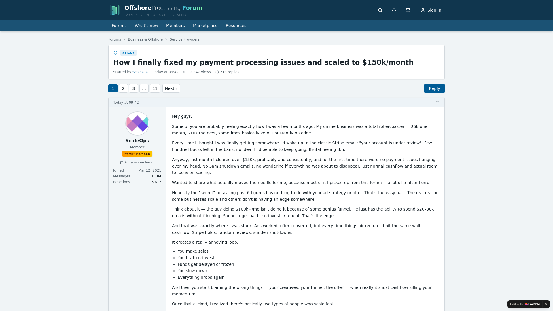 website screenshot of https://offshoreprocessingforum.cc/
