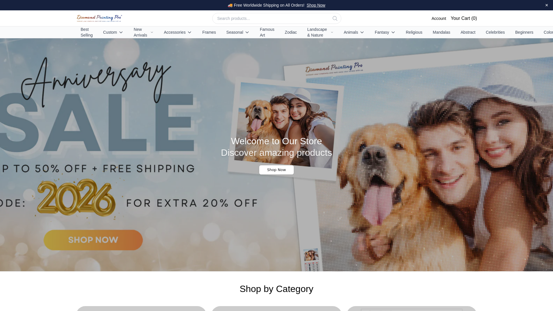 website screenshot of https://diamondstorepro.shop/