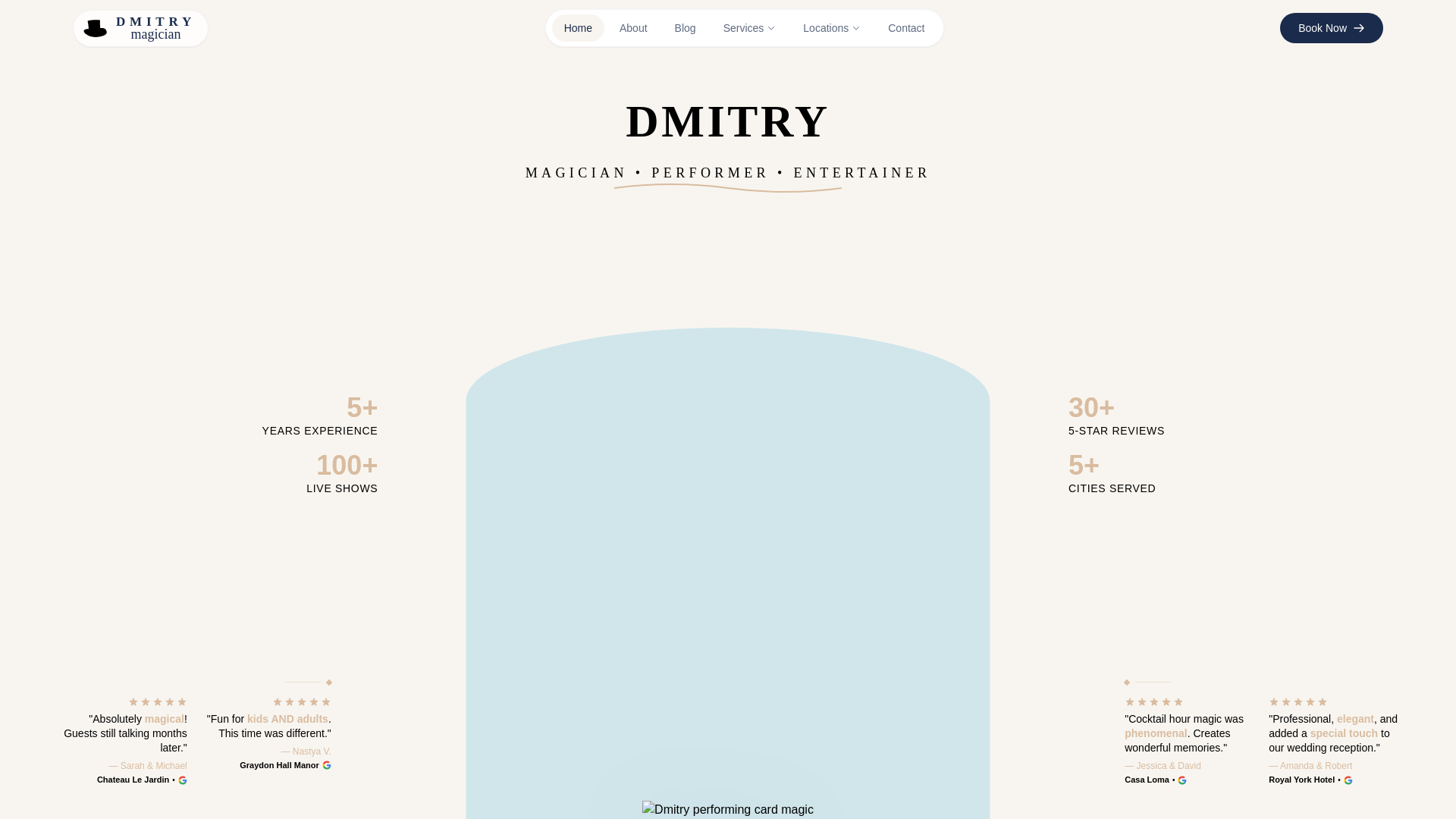 website screenshot of https://dmitry-magician.pages.dev/