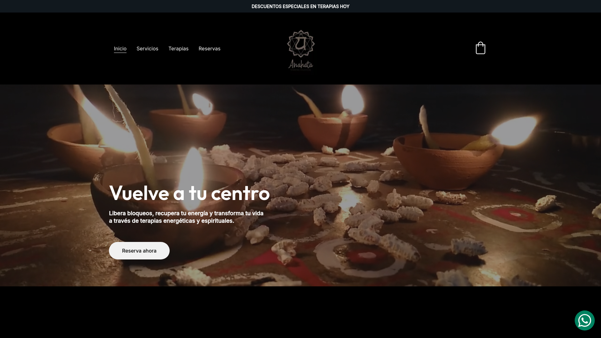 website screenshot of https://anahata-terapias-holisticas.com/