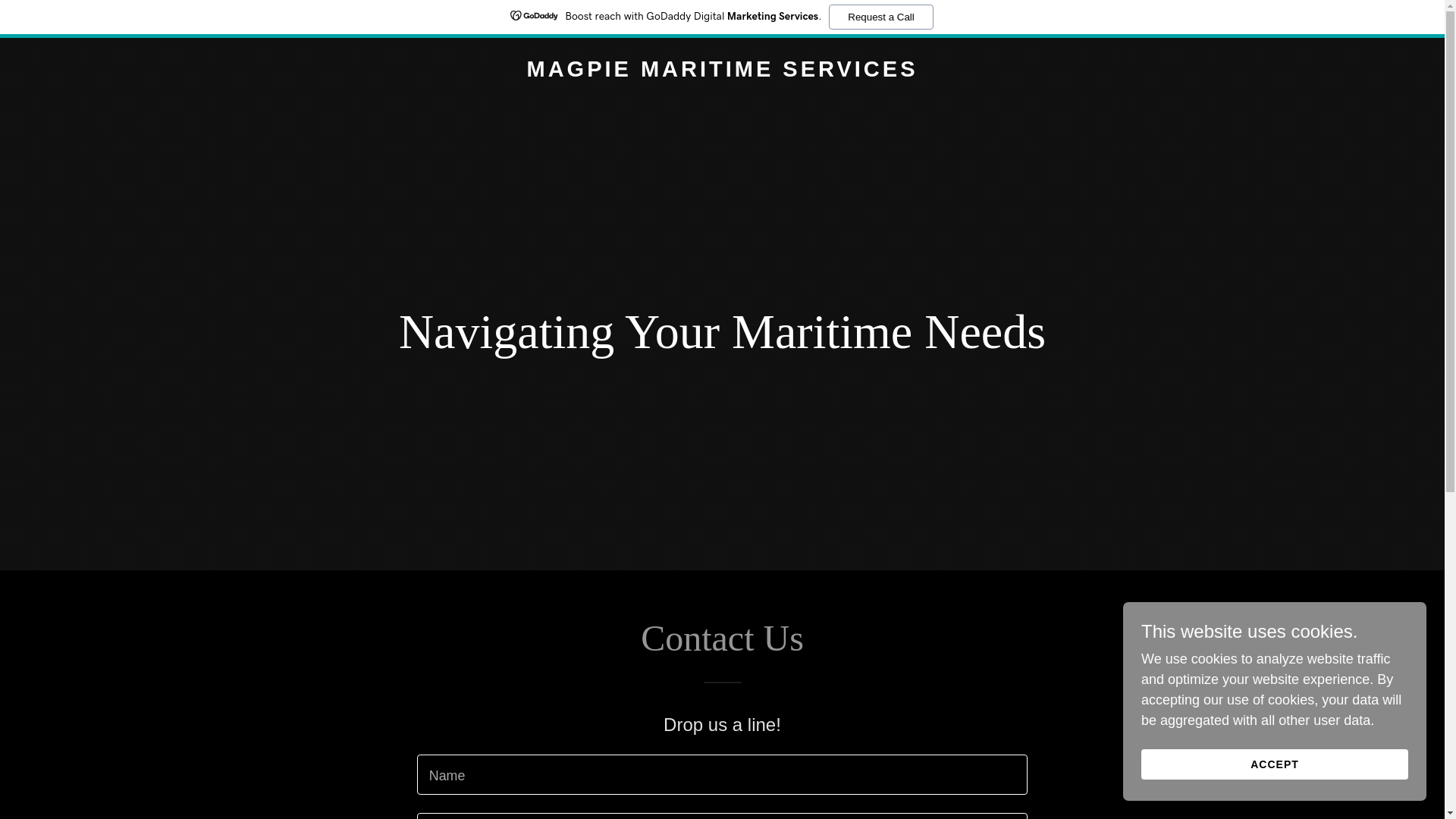 website screenshot of https://magpiemaritimeservices.com/