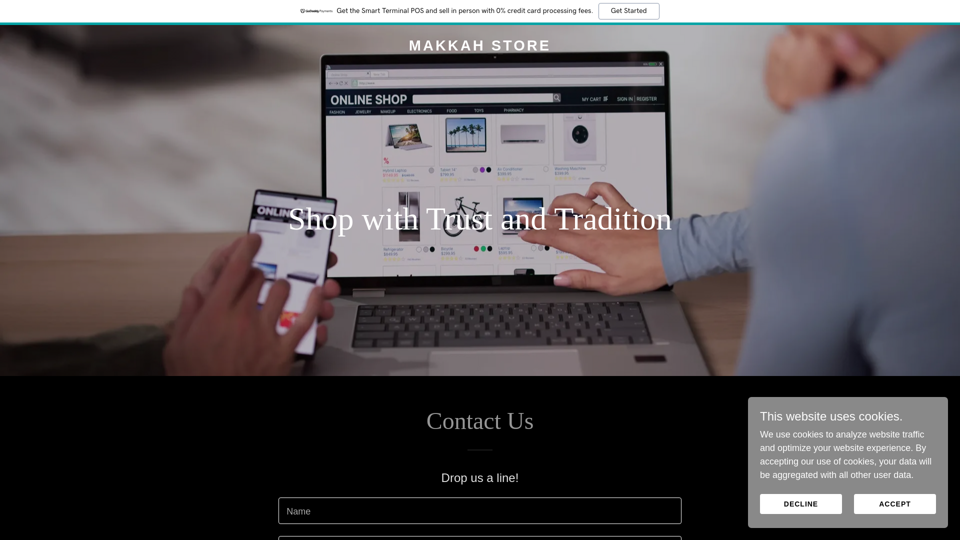website screenshot of https://makkahstorepk.com