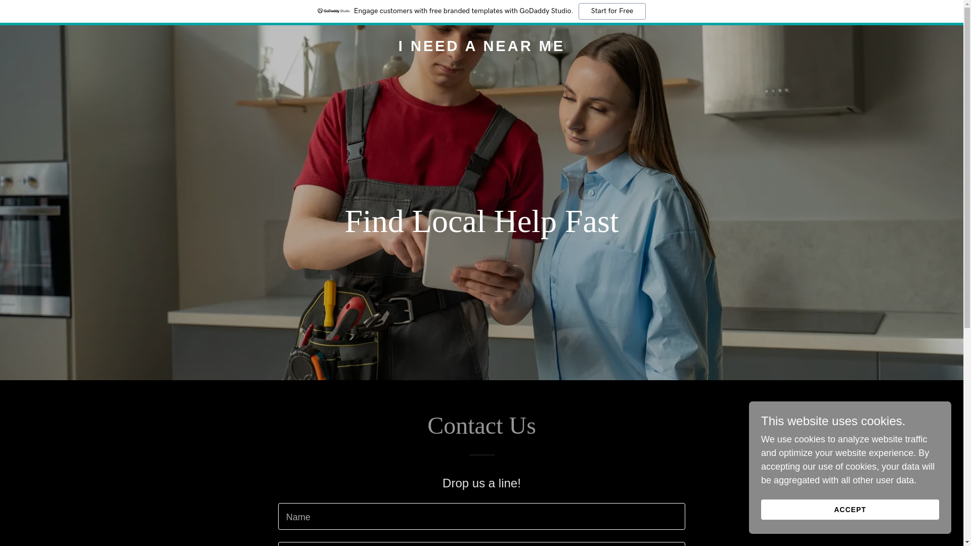 website screenshot of https://ineedanearme.com/