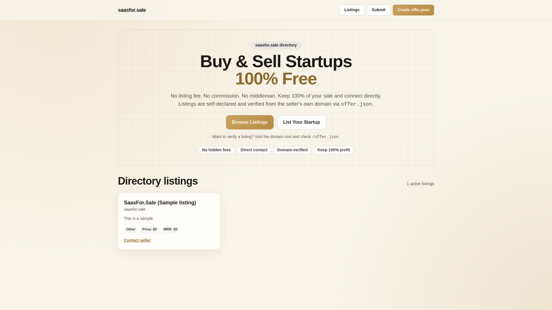 website screenshot of https://saasforsale.pages.dev/