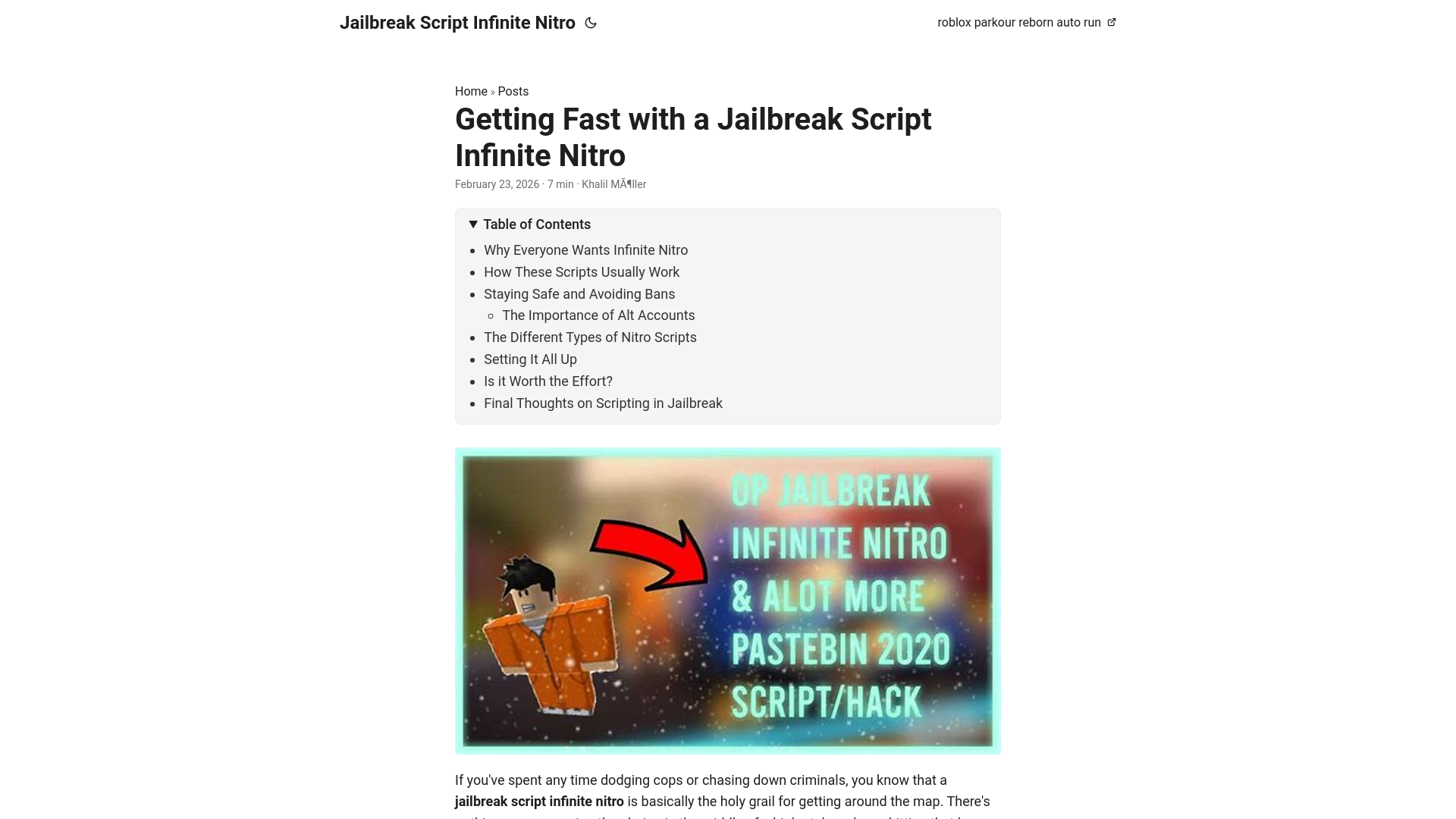 website screenshot of https://jailbreak-script-infinite-nitro.pages.dev/