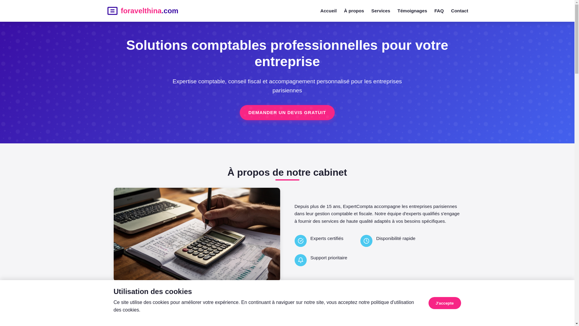 website screenshot of https://foravelthina.com/
