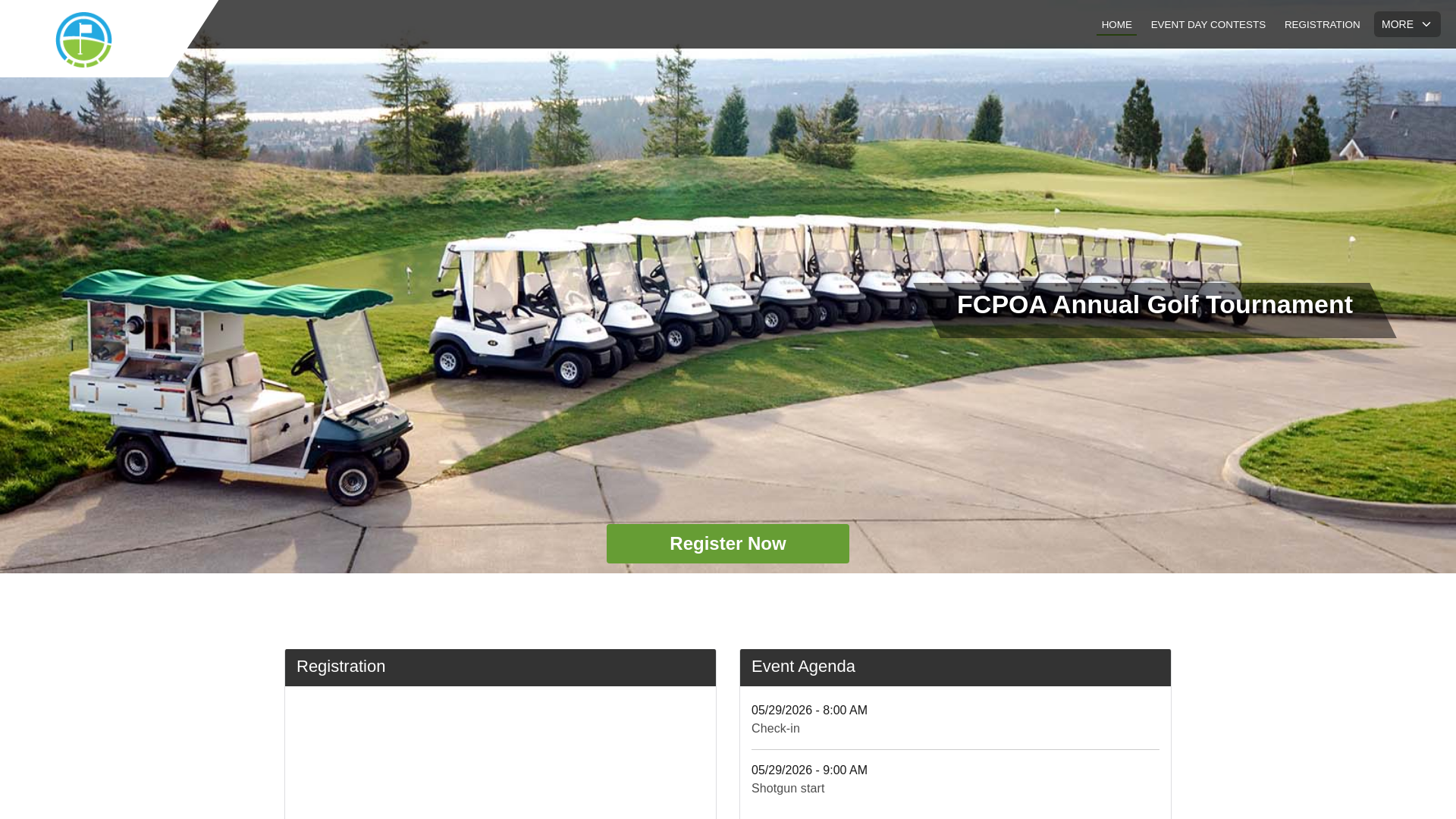 website screenshot of https://fcpoagolftournament.com/