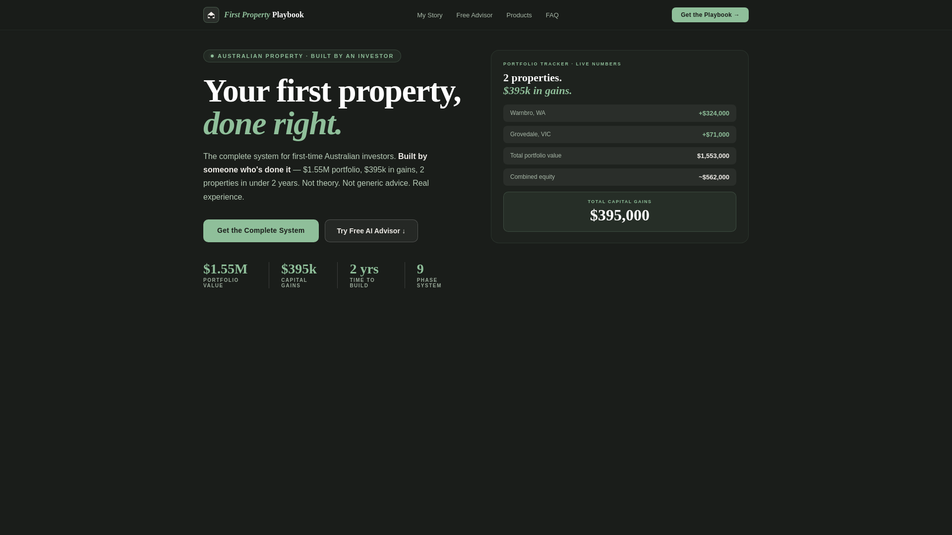 website screenshot of https://firstpropertyplaybookau.shop/