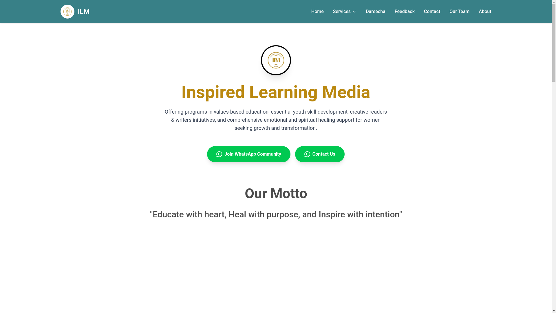 website screenshot of https://inspiredlearningmedia.com.pk/