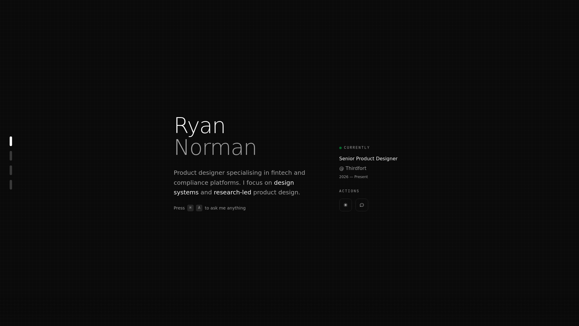 website screenshot of https://ryannorman.co/