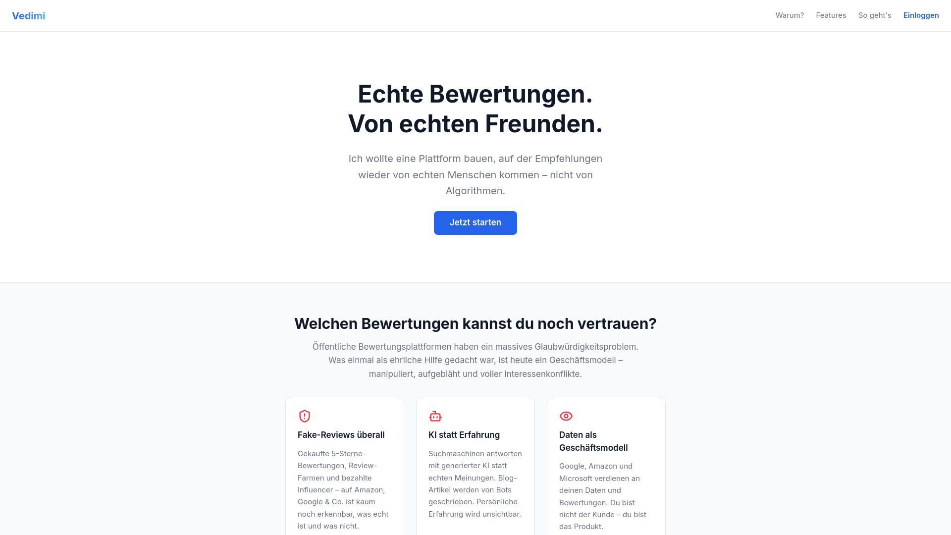 website screenshot of https://vedimi.at/