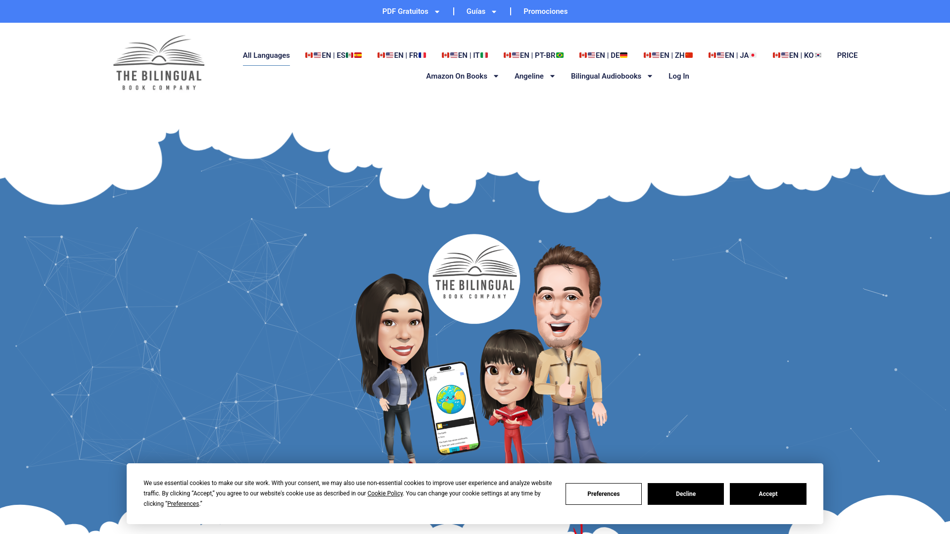 website screenshot of https://getthebilingualbookcompany.pro/
