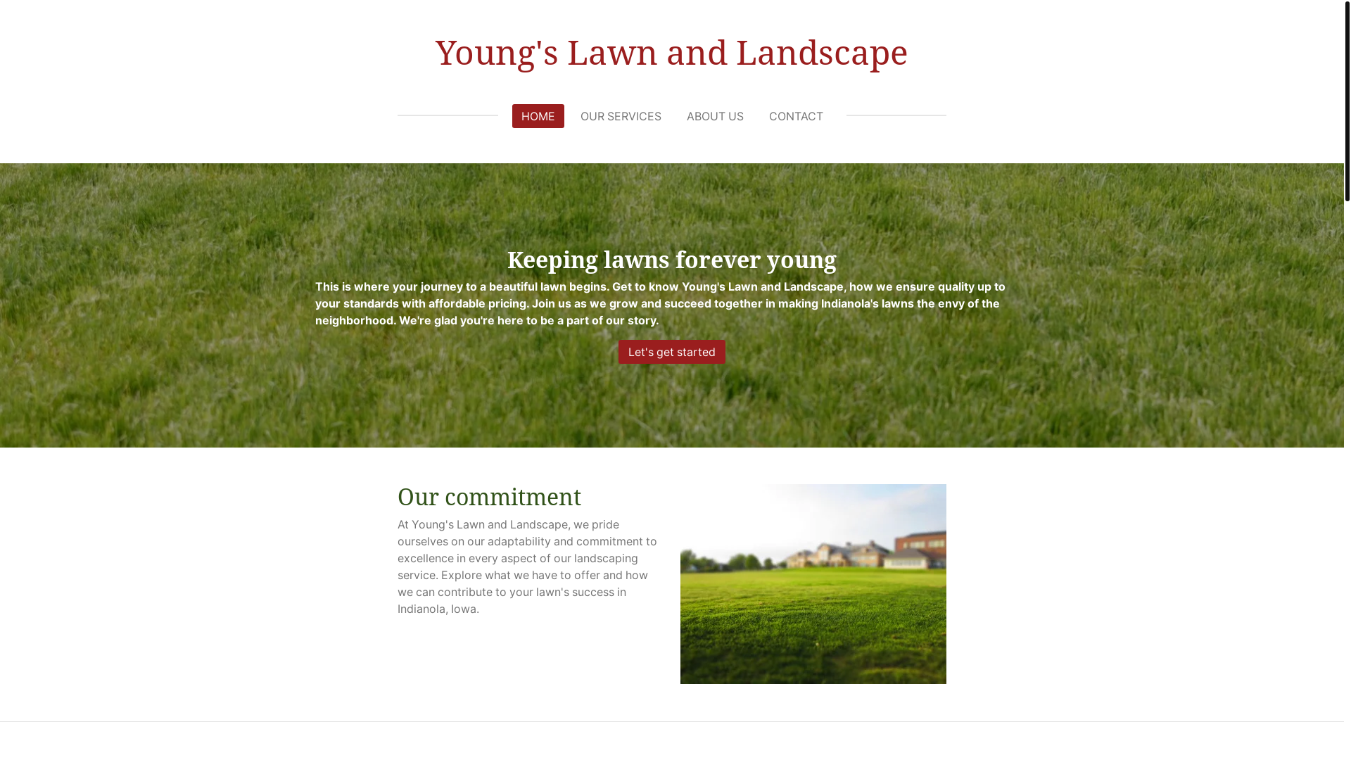 website screenshot of https://youngslawnandlandscape.com/