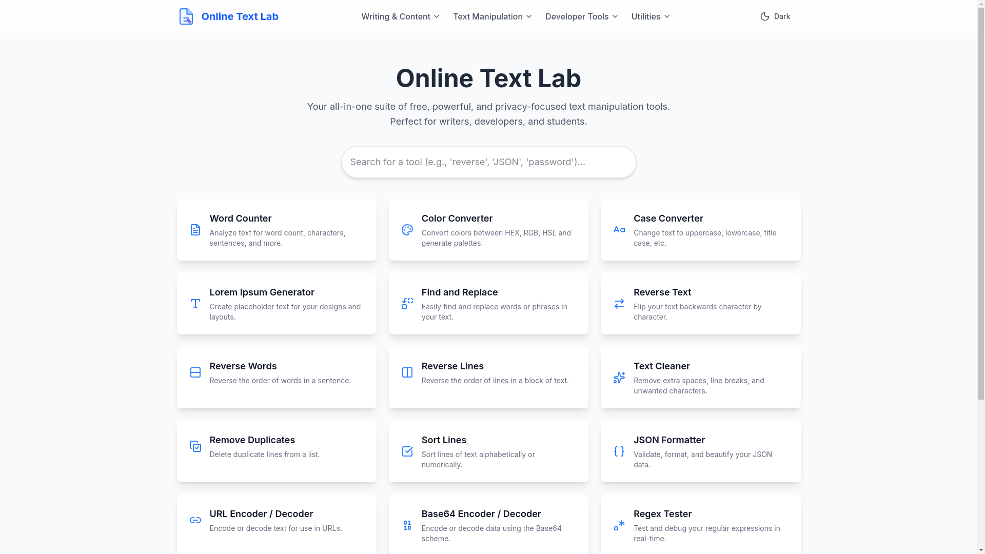 website screenshot of https://nextjs-online-text-lab.pages.dev/