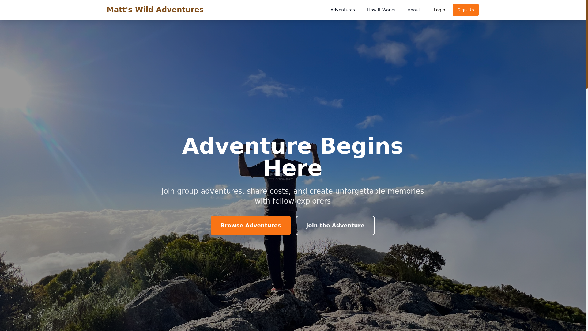 website screenshot of https://mattswildadventures.com.au/