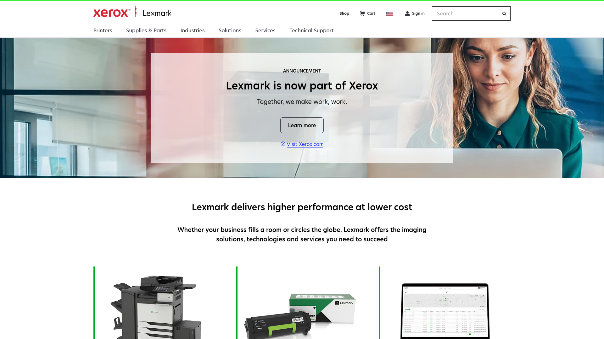 website screenshot of https://lexmarkmeeting.com/