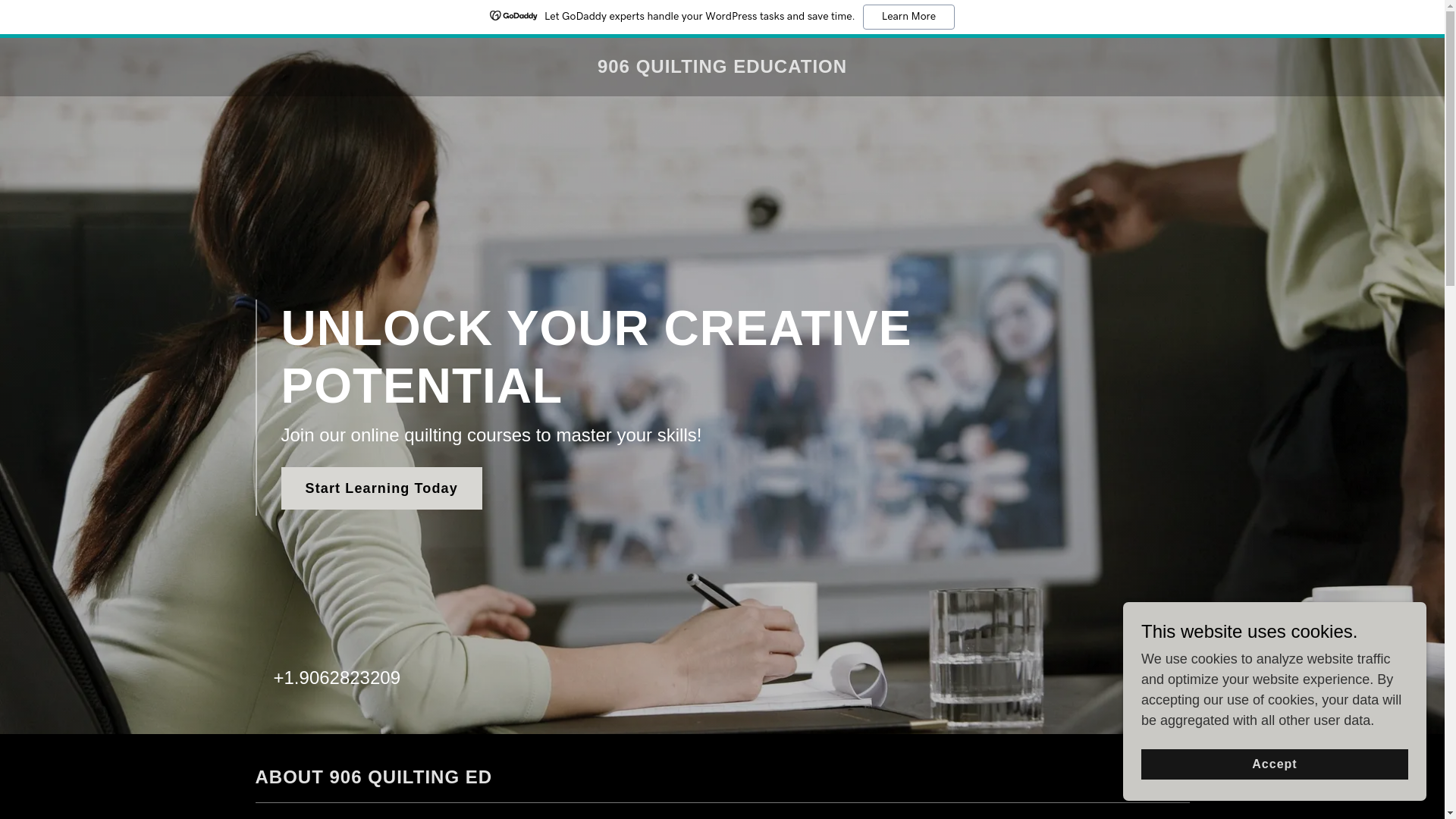 website screenshot of https://906quiltingeducation.com/