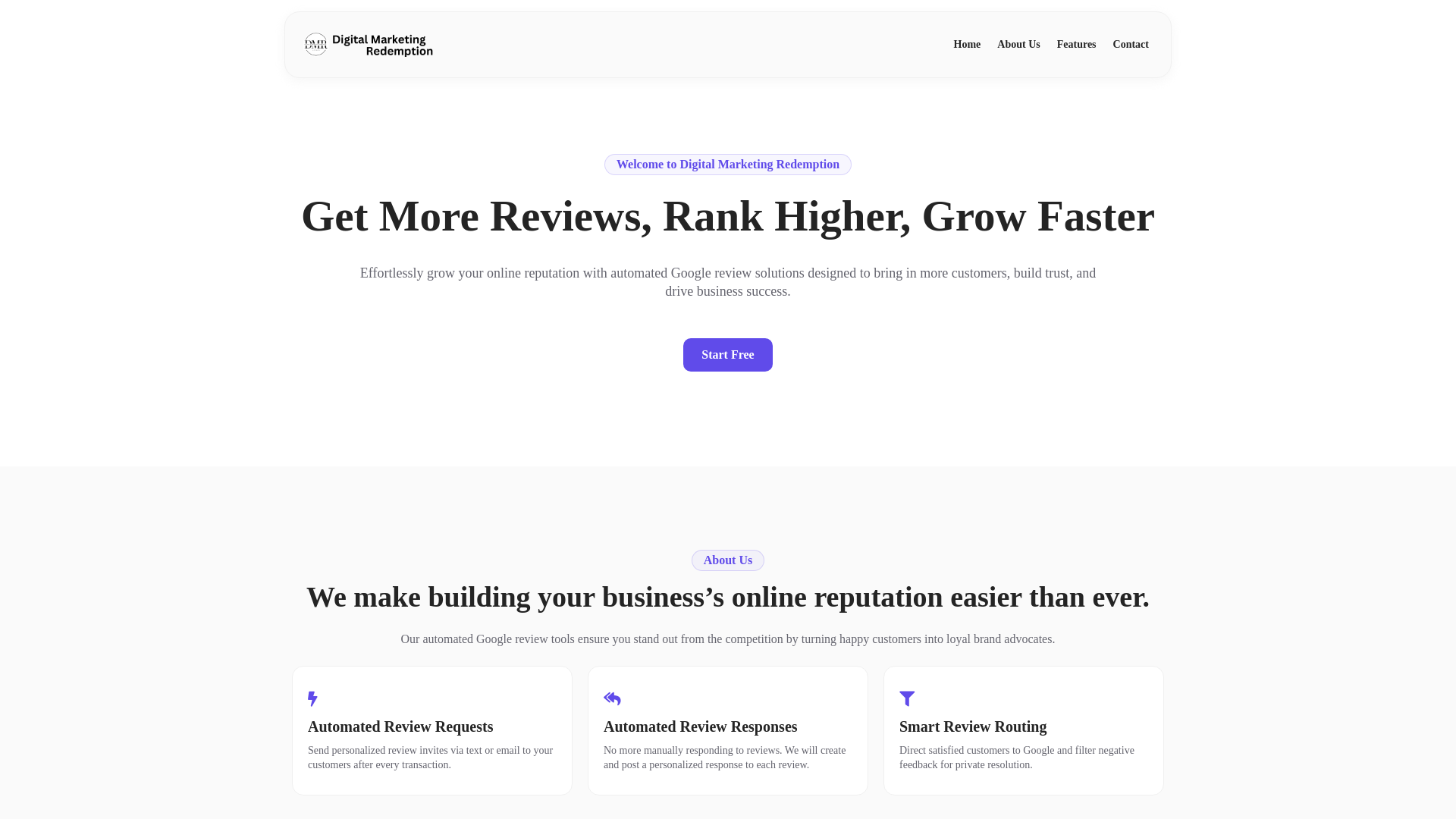 website screenshot of https://homeservicereputations.com/
