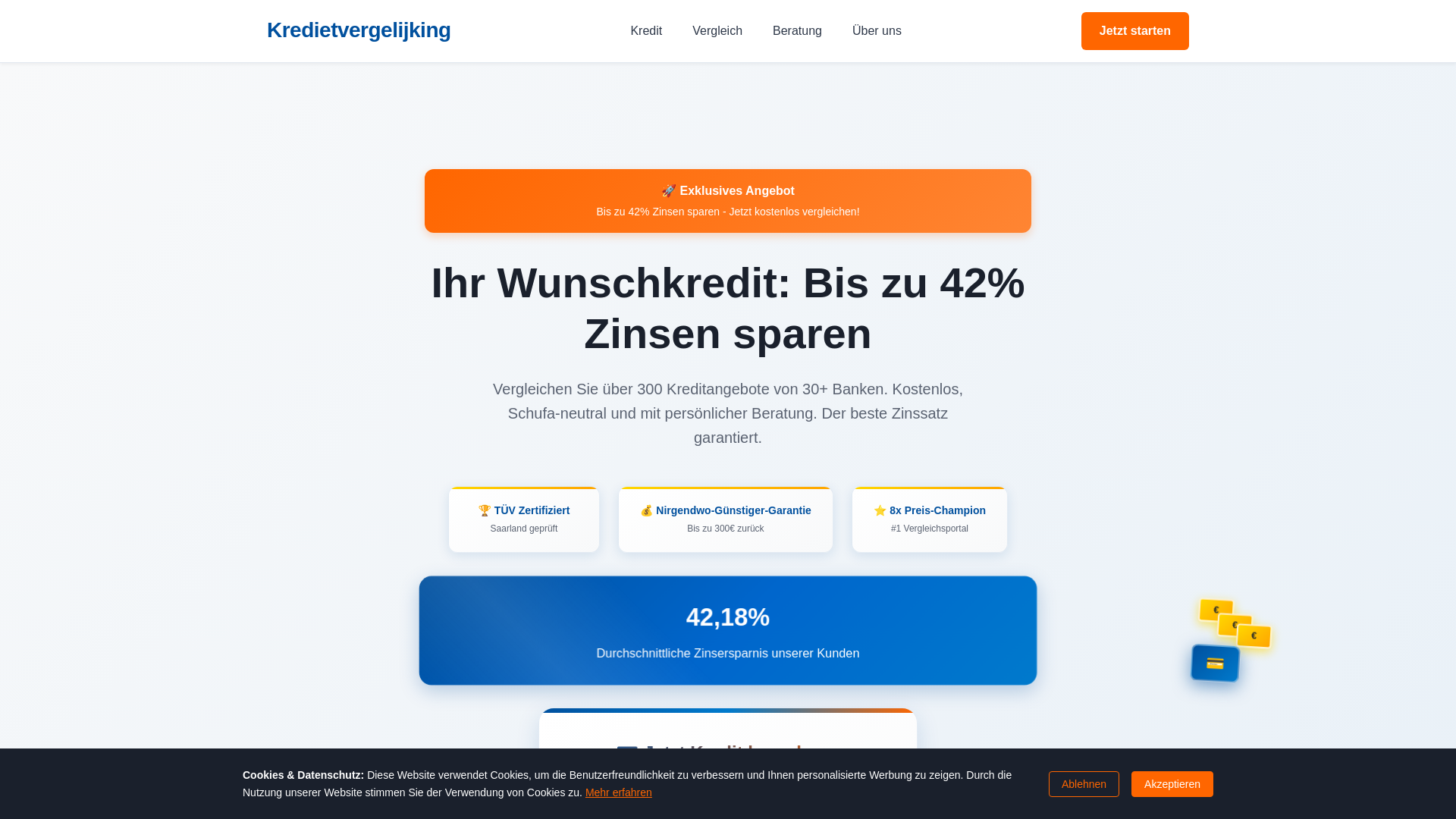 website screenshot of https://kredietvergelijking.site/