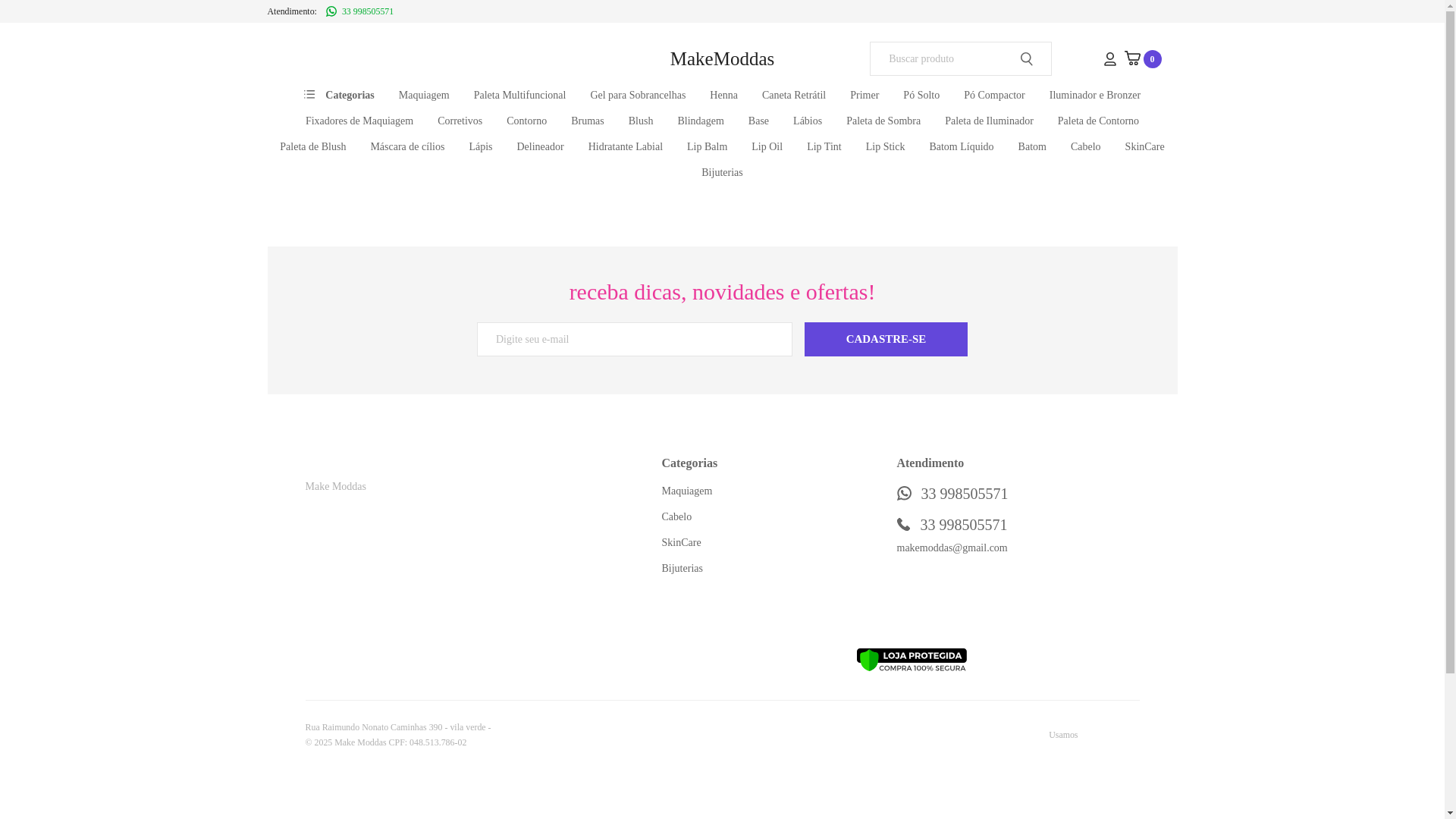 website screenshot of https://makemoddas.com.br/