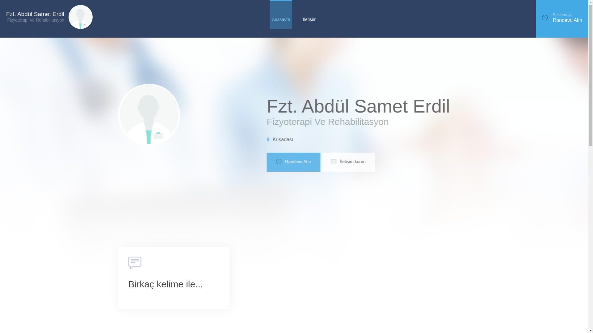 website screenshot of https://fizyoterapistsameterdil.com/