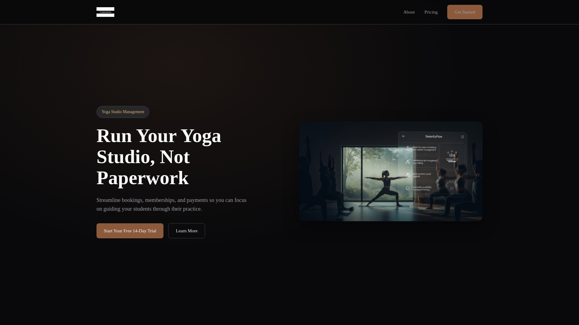 website screenshot of https://yoga-studio-class.pages.dev/