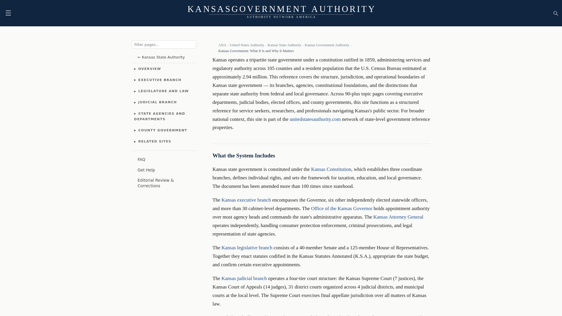 website screenshot of https://kansasgovernmentauthority.com/
