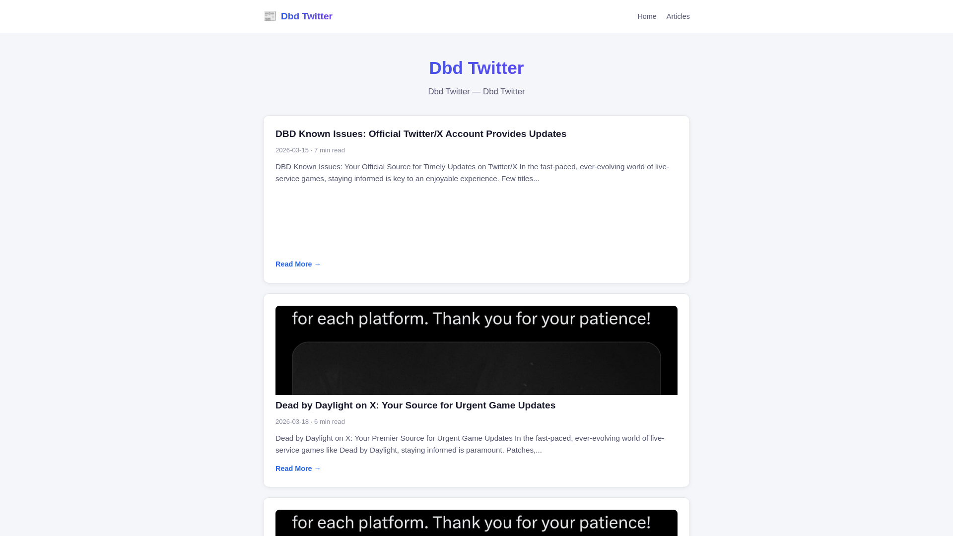website screenshot of https://dbd-twitter.pages.dev/