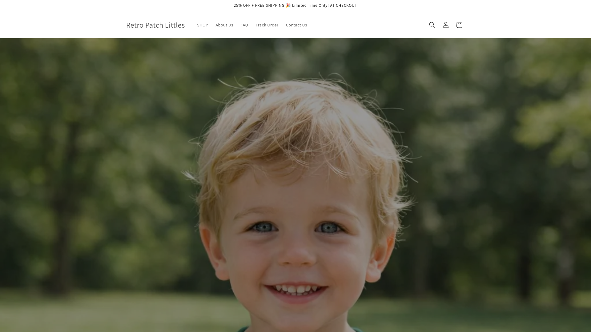 website screenshot of https://retropatchlittles.com/