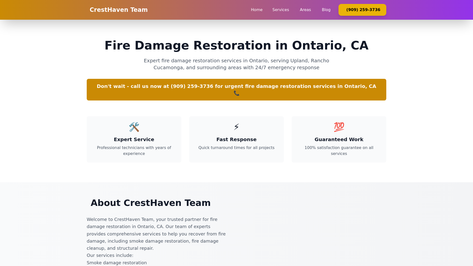 website screenshot of https://firedamagerestorationontario-8z6.pages.dev/