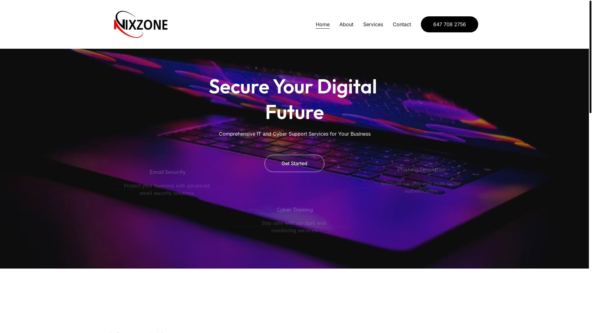 website screenshot of https://nixzonetech.com/