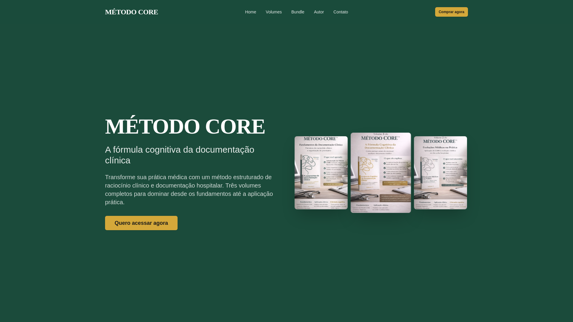 website screenshot of https://metodocore.online