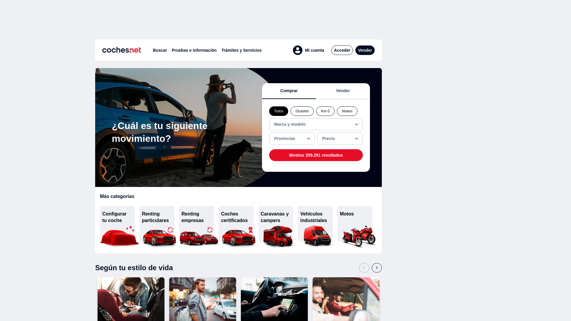 website screenshot of https://www.coches.net