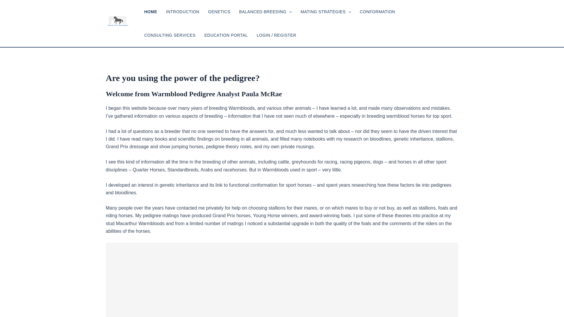 website screenshot of https://grandprixpedigrees.com.au