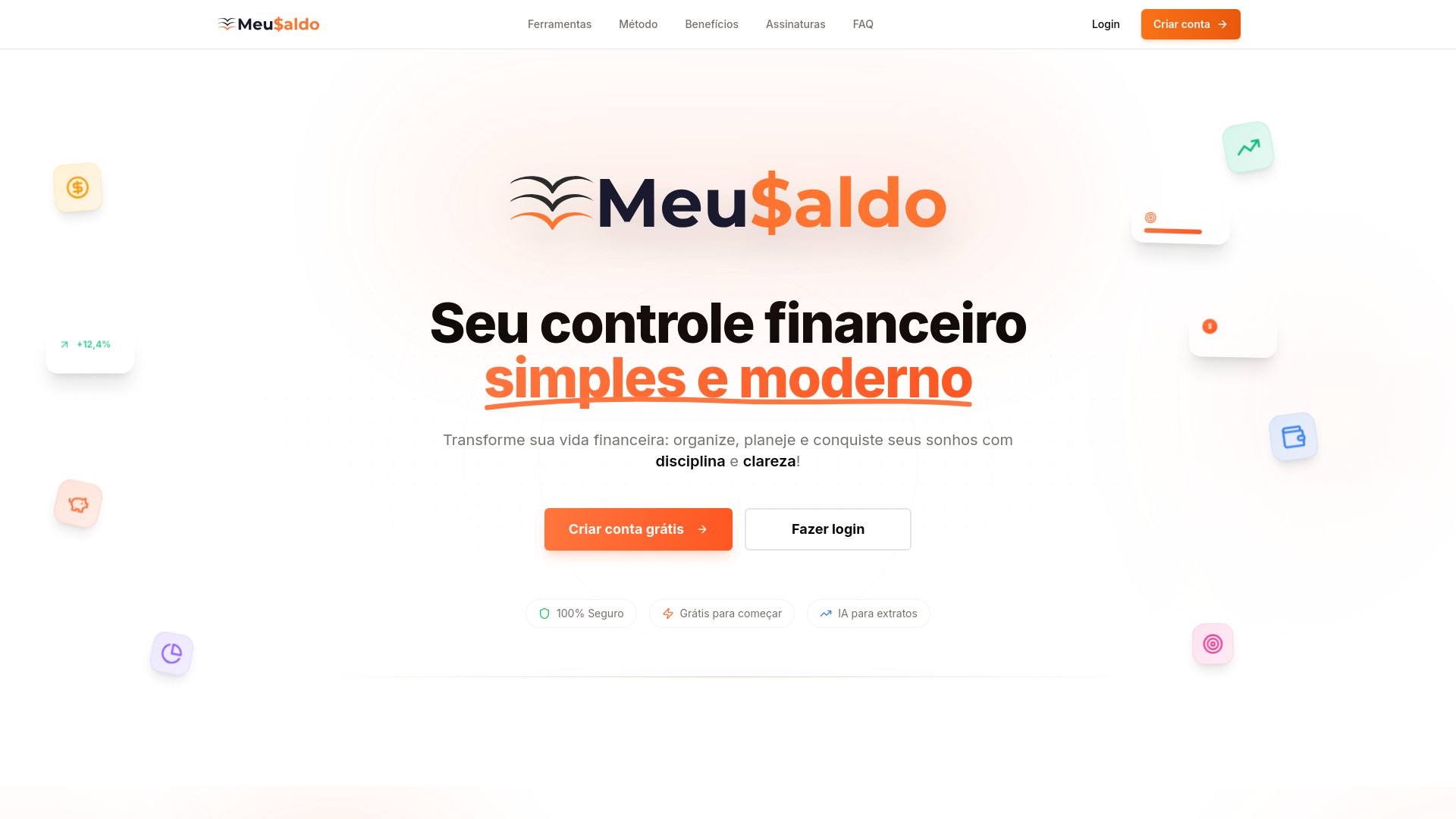 website screenshot of https://meusaldoapp.com/