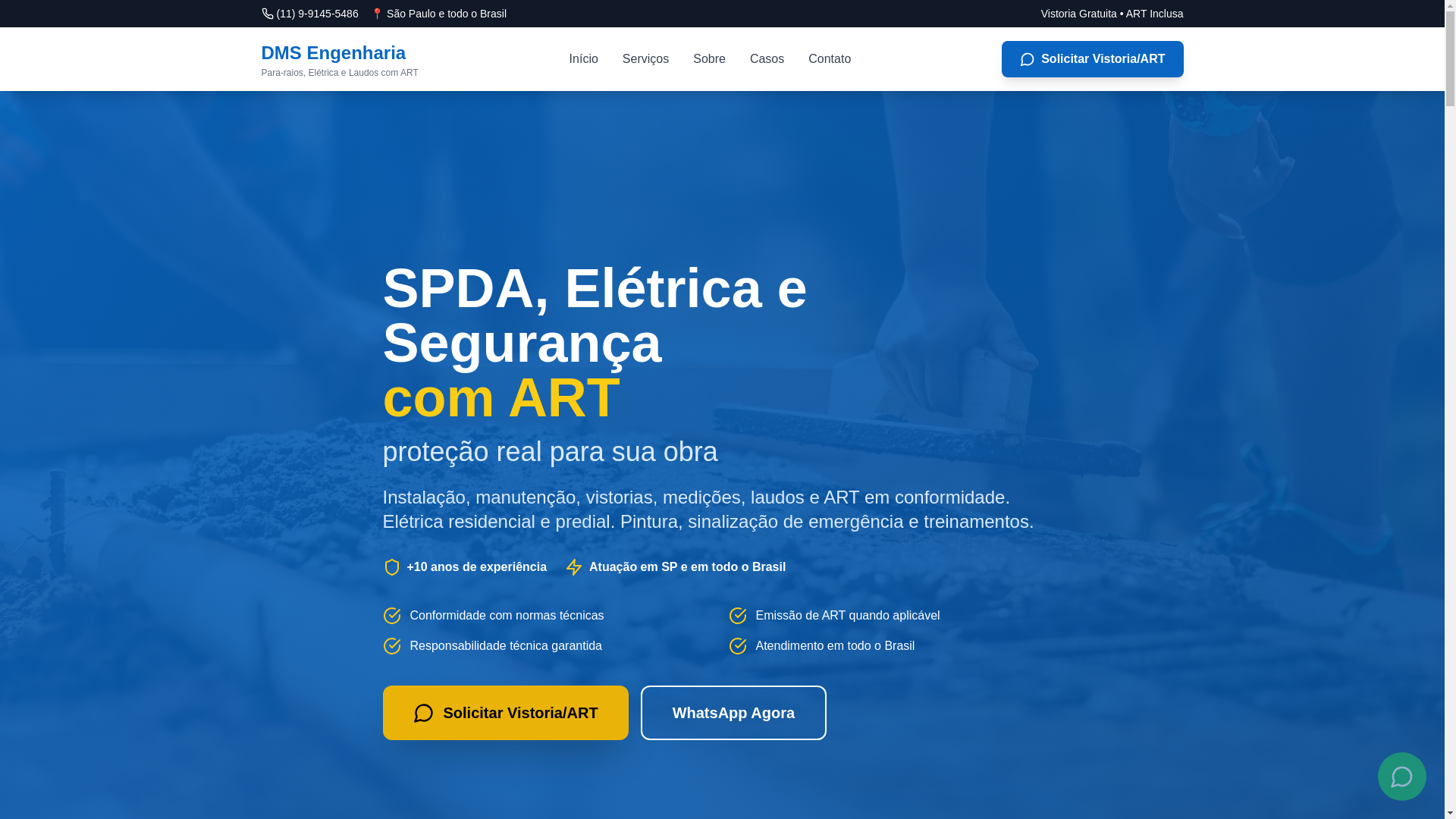 website screenshot of https://dmsengenharia.online/