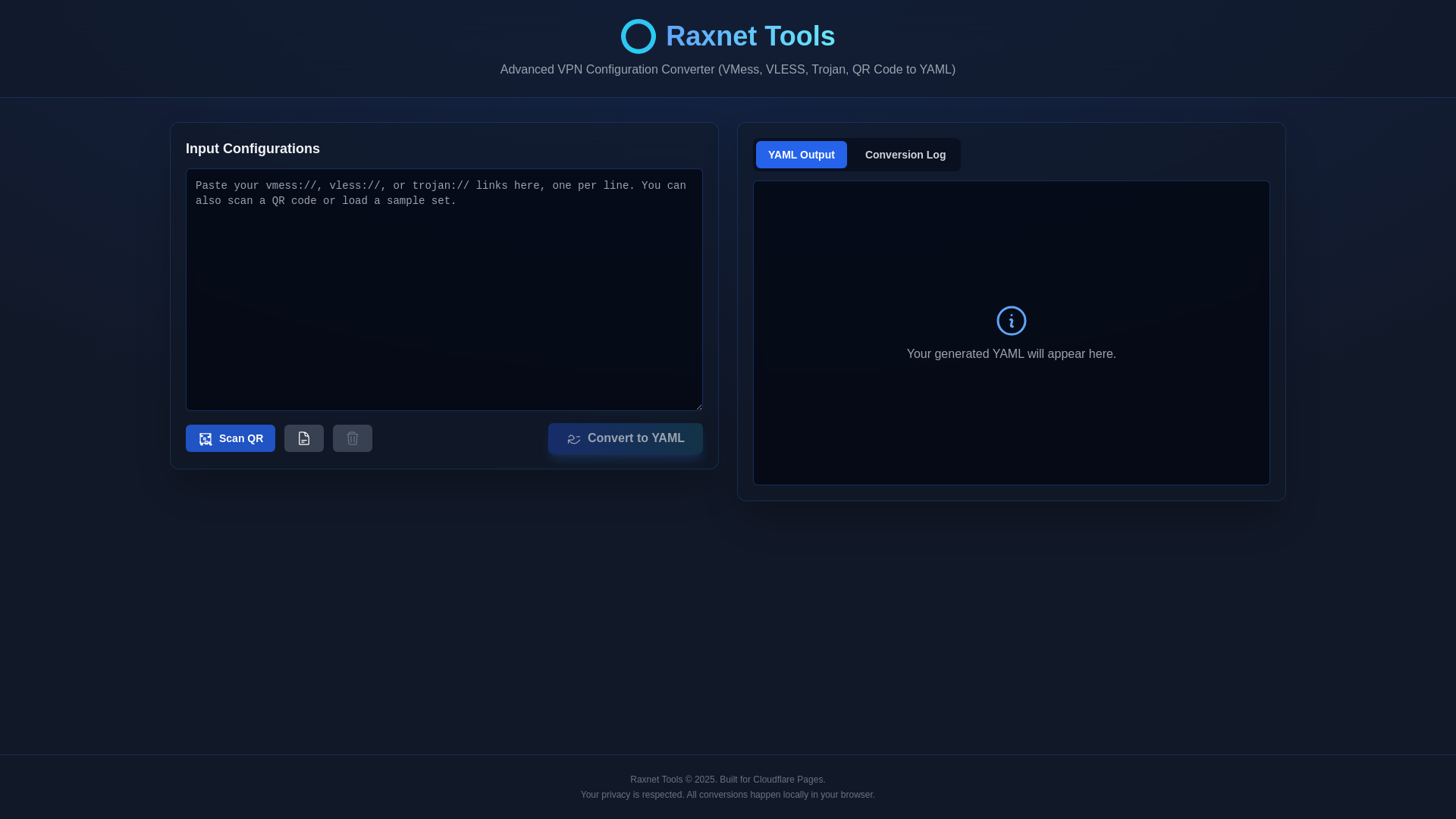 website screenshot of https://convertvpn.pages.dev/