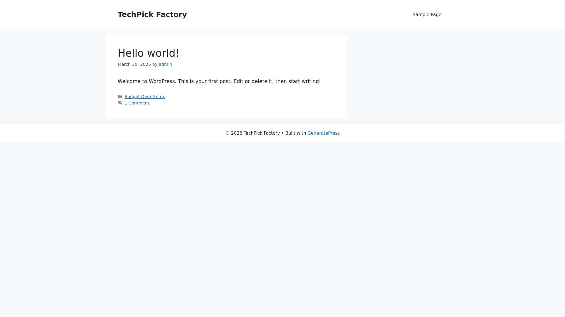 website screenshot of https://techpickfactory.com