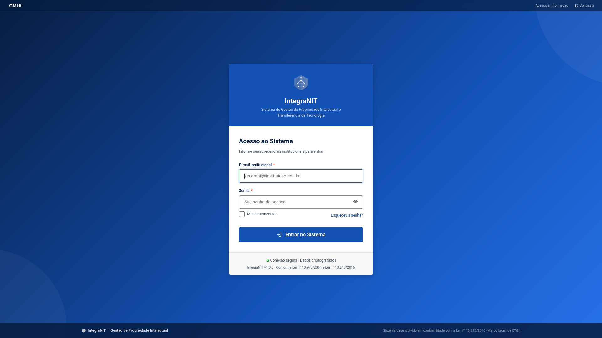 website screenshot of https://integranit.com.br